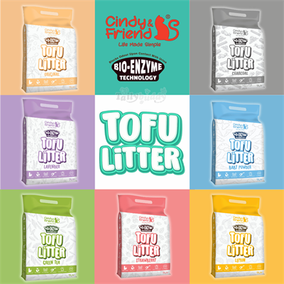 (โปรยกกล่อง) Cindy & Friends ทรายแมวเต้าหู้ ธรรมชาติ 100% เก็บกลิ่นไว ไร้ฝุ่น ทิ้งชักโครกได้ (7L x 6ถุง)